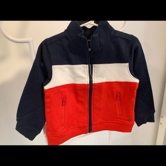 Janie and Jack/ navy, red and white track jacket - Picture 1 of 8
